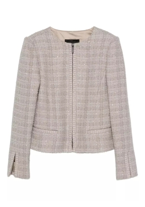 Emporio Armani tweed sequin-embellished jacket - Grey