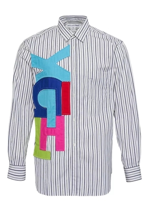 Comme Des Garçons Shirt appliqué-detail striped shirt - White