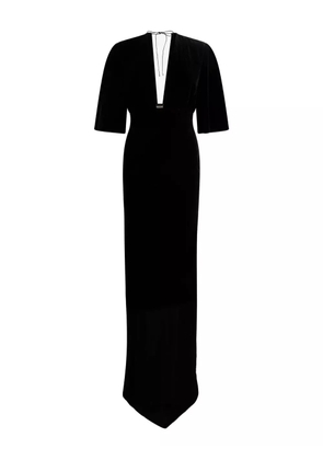 Roberto Cavalli draped V-neck gown - Black