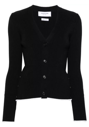 Thom Browne ribbed wool-blend cardigan - Black