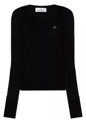 Vivienne Westwood Orb-embroidered crew-neck jumper - Black