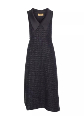 Curiel boucle-effect V-neck midi dress - Black