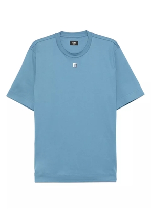 FENDI FF logo-plaque cotton t-shirt - Blue