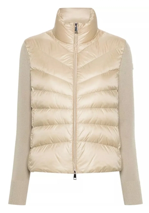 Moncler knitted-sleeve puffer jacket - Neutrals