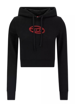 Diesel F-Slimmy logo-embroidered cropped hoodie - Black