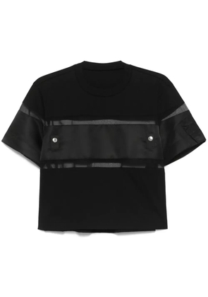 sacai sheer-panels T-shirt - Black