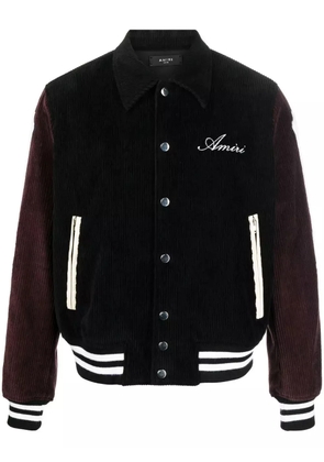 AMIRI panelled corduroy varsity jacket - Black