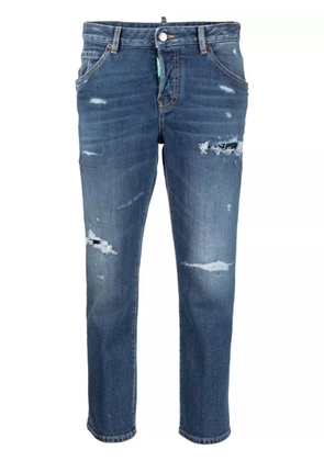 DSQUARED2 distressed slim-fit cropped jeans - Blue