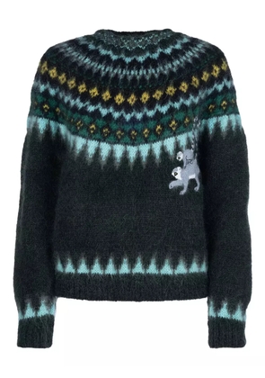 LOEWE mohair lemur-embroidered sweater - Green