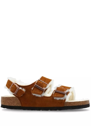 Birkenstock Milano buckled suede sandals - Brown