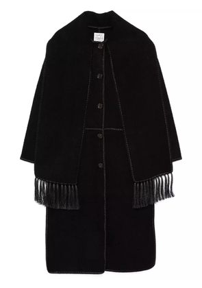 TOTEME embroidered scarf coat - Black