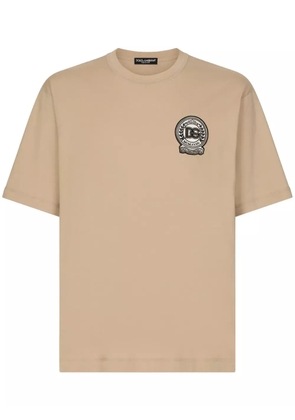 Dolce & Gabbana DG-embroidered cotton T-shirt - Neutrals