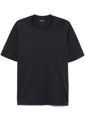 Emporio Armani monogram-print T-shirt - Black