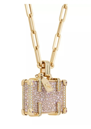 Nevernot 14kt yellow gold Travel sapphire and diamond necklace