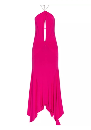 The Attico halterneck chain-link detail maxi dress - Pink