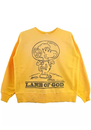 SAINT MXXXXXX slogan-print cotton sweatshirt - Yellow