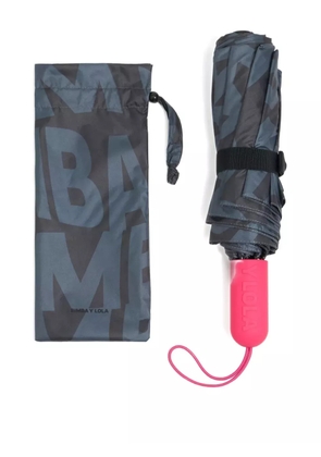 Bimba y Lola logo-print compact umbrella - Blue