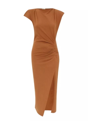 ISABEL MARANT Nadela side-split draped midi dress - Brown