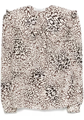 Alessandra Rich leopard-print silk blouse - Neutrals