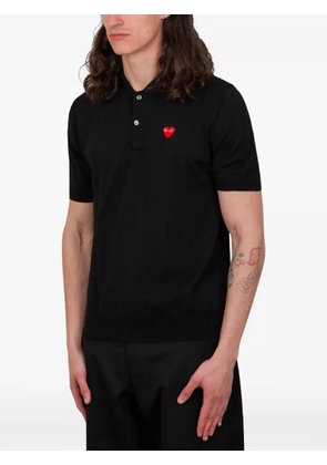Comme des Garçons Homme heart knitted polo shirt - Black