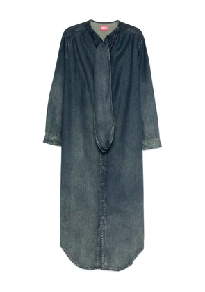 Diesel tie-neck denim maxi dress - Blue