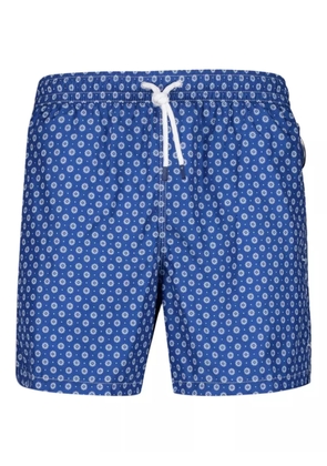 Fedeli flower-pattern swim trunk - Blue