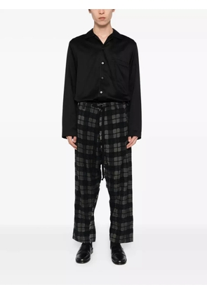 Uma Wang distressed plaid trousers - Black