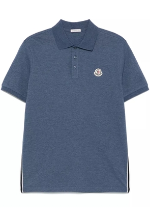 Moncler logo-patch polo shirt - Blue