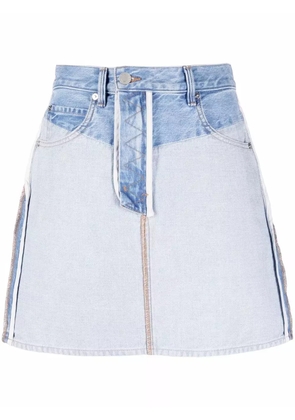 Helmut Lang inside-out denim skirt - Blue
