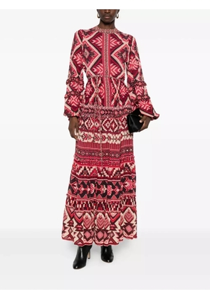 FARM Rio Ainika geometric-pattern maxi dress - Red