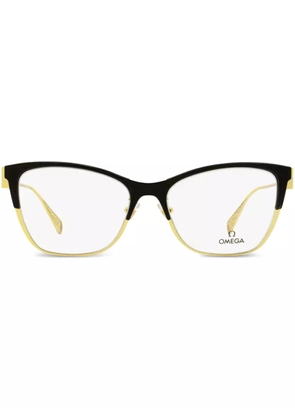 OMEGA EYEWEAR butterfly-frame glasses - Black