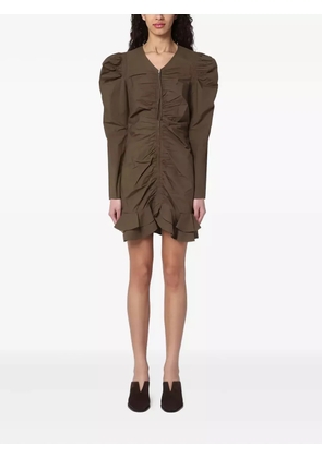 MARANT ÉTOILE Briali ruffled zip-up mini dress - Brown