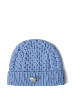 Prada cable-knit beanie - Blue