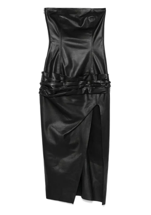 The Attico leather midi dress - Black