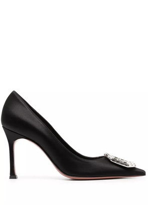 Amina Muaddi 90mm Camelia crystal pumps - Black