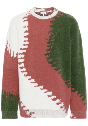 LOEWE colour-block jacquard jumper - Red
