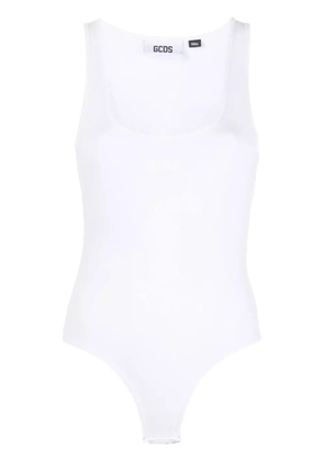 GCDS logo-print sleeveless bodysuit - White