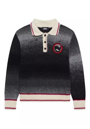 GCDS polo collar embroidered polo top - Grey