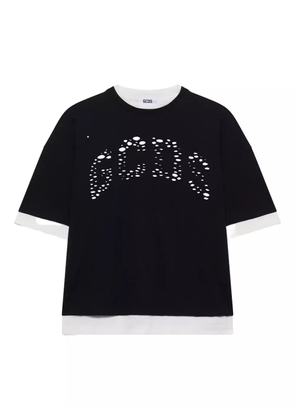 GCDS perforated layered T-shirt - Black