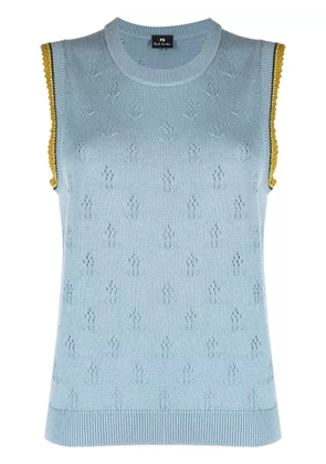 PS Paul Smith crew-neck sleeveless knitted top - Blue