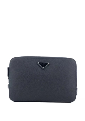 Prada triangle-logo clutch bag - Black