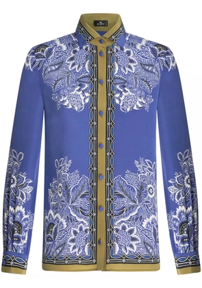 ETRO bandana-print silk crepe shirt - Blue