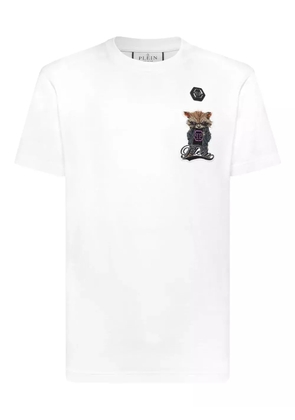 Philipp Plein raccoon-embroidered crew-neck T-shirt - White