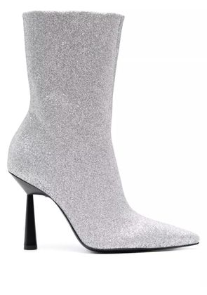 GIABORGHINI Rosie 100mm glittered ankle boots - Silver