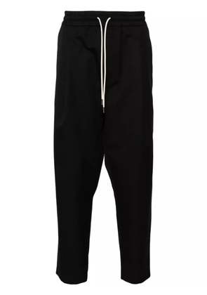 Drôle De Monsieur drawstring twill cropped trousers - Black
