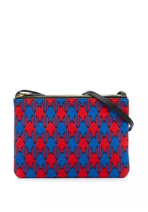 Celine Pre-Owned 2015 Large Houndstooth Cotton Trio crossbody bag - Blue