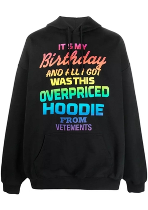 VETEMENTS rainbow text-print hoodie - Black