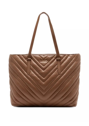 LIU JO large quilted-chevron tote bag - Brown