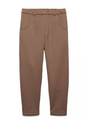 Prada triangle-logo elasticated-waist trousers - Brown