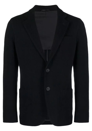 Giorgio Armani single-breasted herringbone blazer - Blue